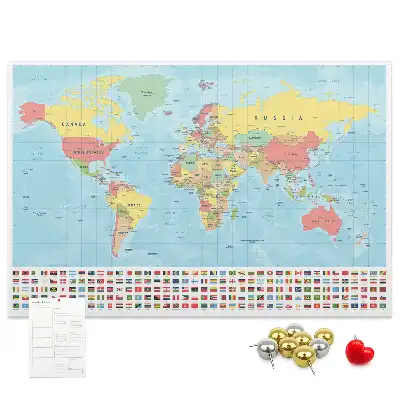 Kurk prikbord Geografie wereldkaart