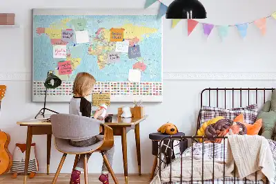 Kurk prikbord Geografie wereldkaart