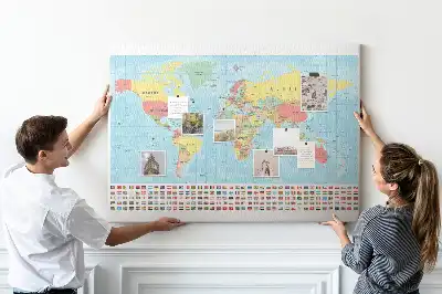 Kurk prikbord Geografie wereldkaart