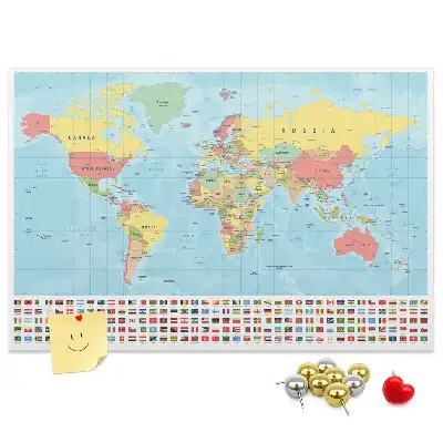 Kurk prikbord Geografie wereldkaart