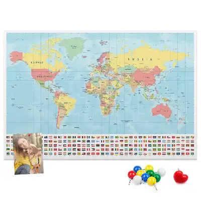 Kurk prikbord Geografie wereldkaart