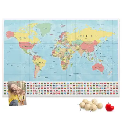 Kurk prikbord Geografie wereldkaart