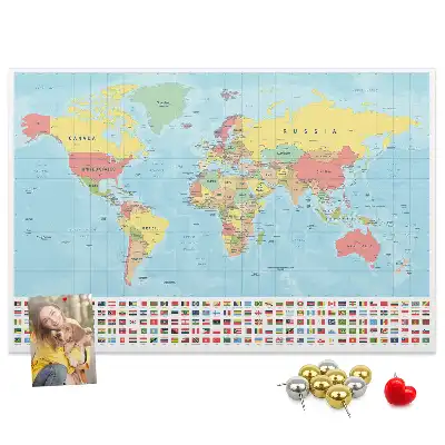 Kurk prikbord Geografie wereldkaart