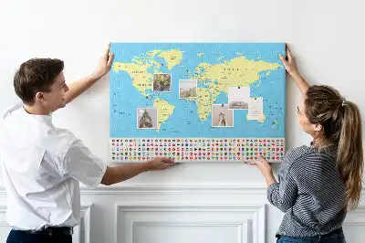 Memobord van kurk Klassieke wereldkaart