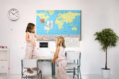 Memobord van kurk Klassieke wereldkaart