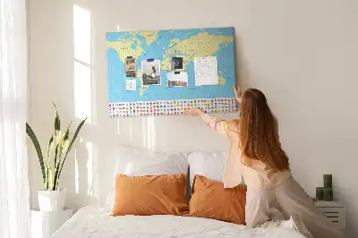Memobord van kurk Klassieke wereldkaart