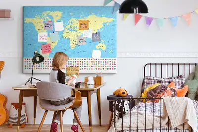 Memobord van kurk Klassieke wereldkaart