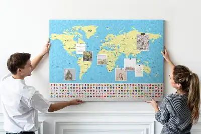Memobord van kurk Klassieke wereldkaart
