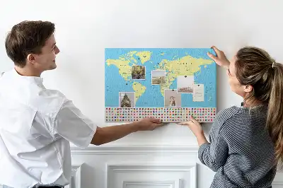 Memobord van kurk Klassieke wereldkaart
