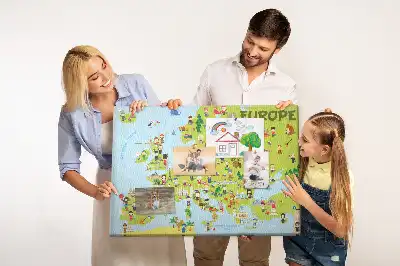 Memobord van kurk Wereldkaart met vlaggen