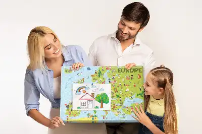 Memobord van kurk Wereldkaart met vlaggen