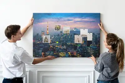 Kurk prikbord Stad 's nachts