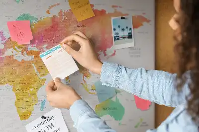 Memobord van kurk Aquarel wereldkaart
