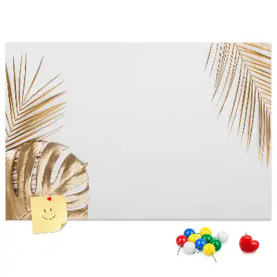 Memobord van kurk met tropische plantenprint