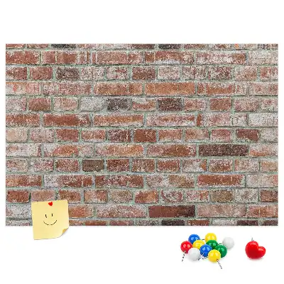 Memobord van kurk met baksteenmotief