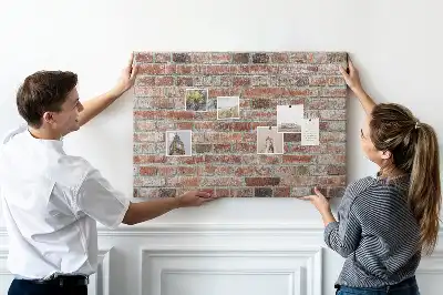 Memobord van kurk Baksteen muur