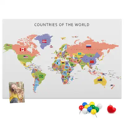 Memobord van kurk Nationale vlaggen van de wereld