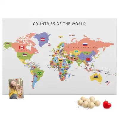 Memobord van kurk Nationale vlaggen van de wereld