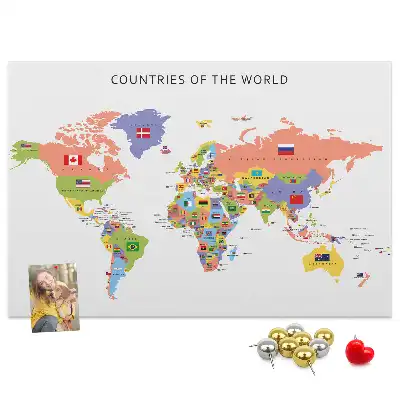 Memobord van kurk Nationale vlaggen van de wereld