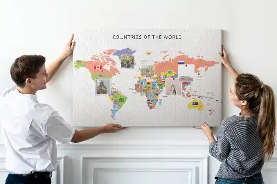 Memobord van kurk Nationale vlaggen van de wereld