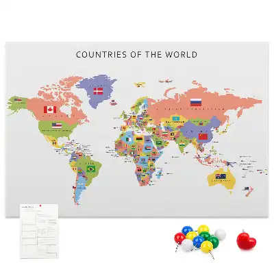Memobord van kurk Nationale vlaggen van de wereld