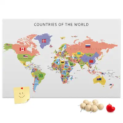 Memobord van kurk Nationale vlaggen van de wereld