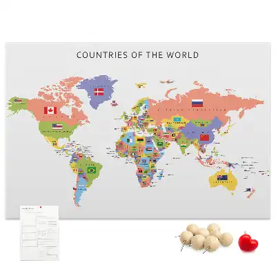 Memobord van kurk Nationale vlaggen van de wereld