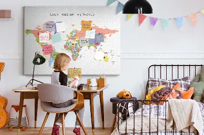 Memobord van kurk Nationale vlaggen van de wereld