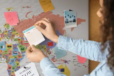 Memobord van kurk Nationale vlaggen van de wereld
