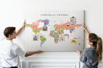 Memobord van kurk Nationale vlaggen van de wereld