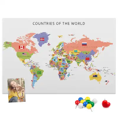 Memobord van kurk Nationale vlaggen van de wereld