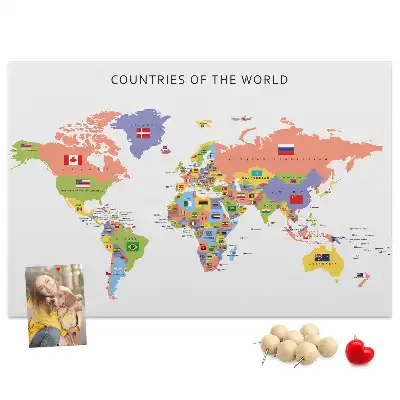 Memobord van kurk Nationale vlaggen van de wereld