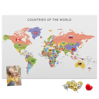 Memobord van kurk Nationale vlaggen van de wereld