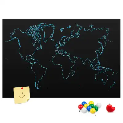 Kurk prikbord met contouren van de wereldkaart