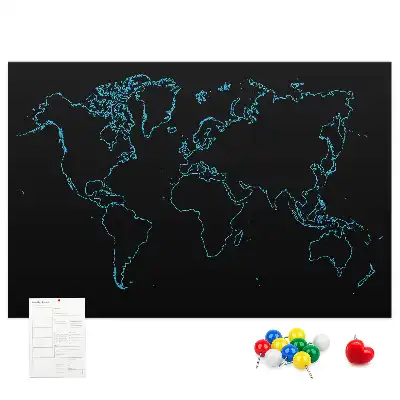 Kurk prikbord Contouren van de wereldkaart