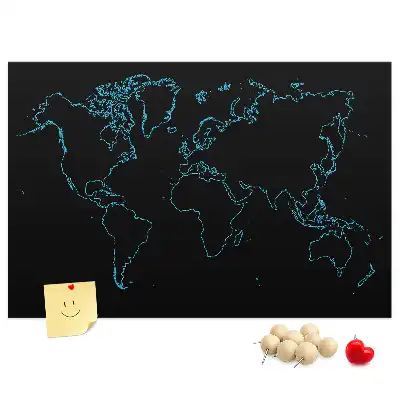 Kurk prikbord Contouren van de wereldkaart