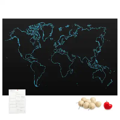 Kurk prikbord Contouren van de wereldkaart
