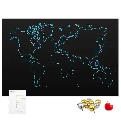 Kurk prikbord Contouren van de wereldkaart