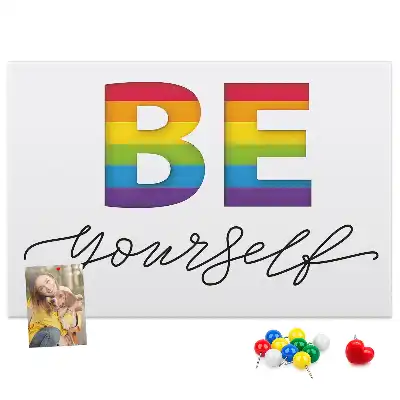 Memobord van kurk Spreuk wees jezelf