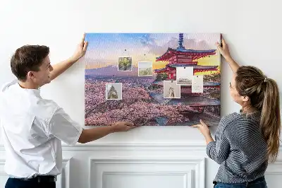 Memobord van kurk Japanse architectuur
