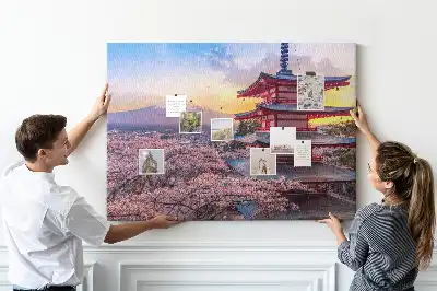 Memobord van kurk Japanse architectuur