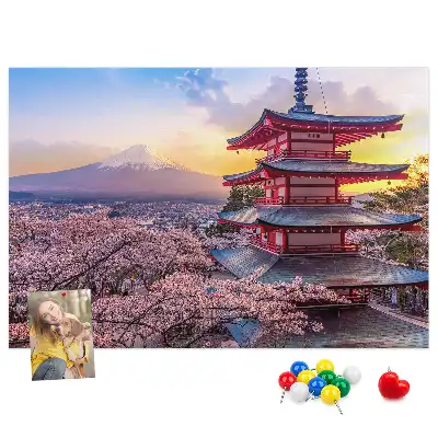 Memobord van kurk Japanse architectuur