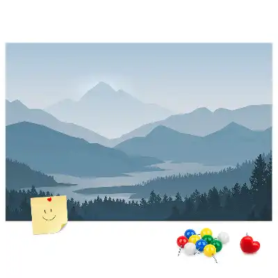Kurk prikbord Panorama van een bergketen