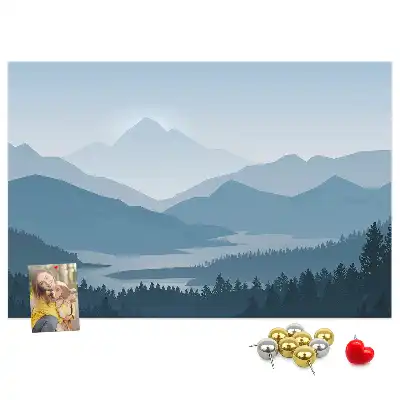 Kurk prikbord Panorama van een bergketen