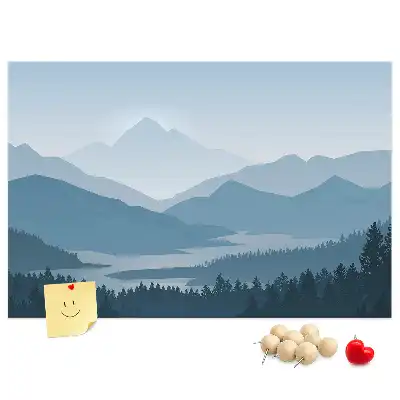 Kurk prikbord Panorama van een bergketen