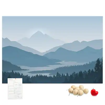 Kurk prikbord Panorama van een bergketen