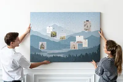 Kurk prikbord Panorama van een bergketen
