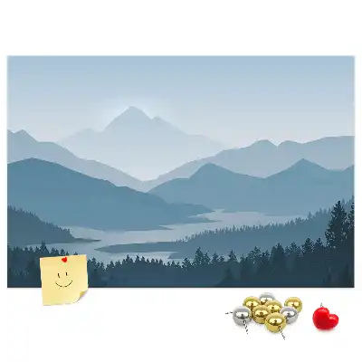 Kurk prikbord Panorama van een bergketen