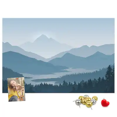 Kurk prikbord Panorama van een bergketen