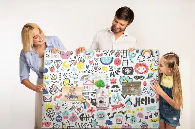 Memobord van kurk Geschetste contouren van figuren
